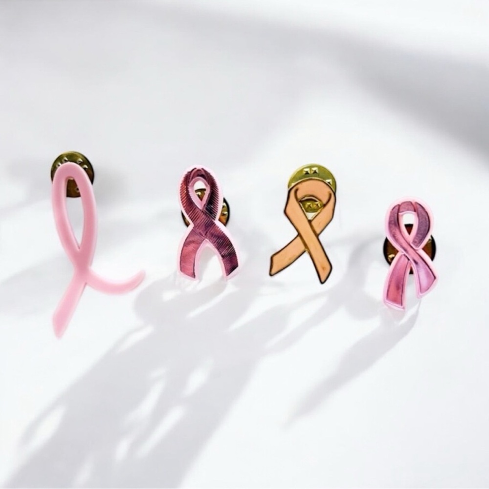 Breast Cancer Pink Tack Pins Set 4pc October Awareness Month Support Lapel - Picture 12 of 14